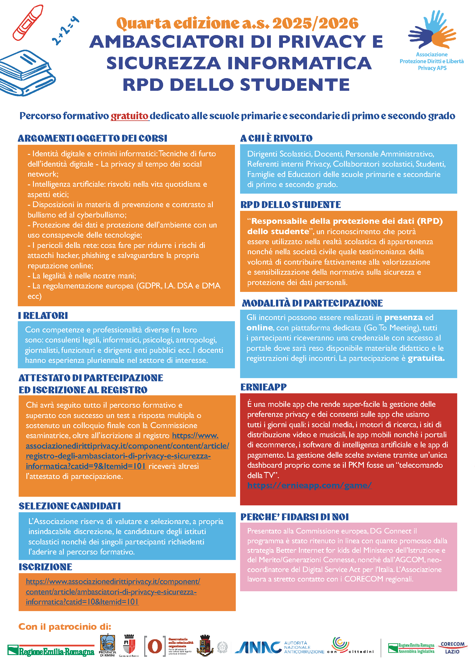 4° EDIZIONE AMBASCIATORI DI PRIVACY E SICUREZZA INFORMATICA - RPD DELLO STUDENTE